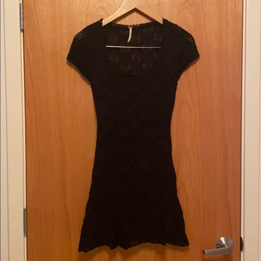 Free People black lace minidress